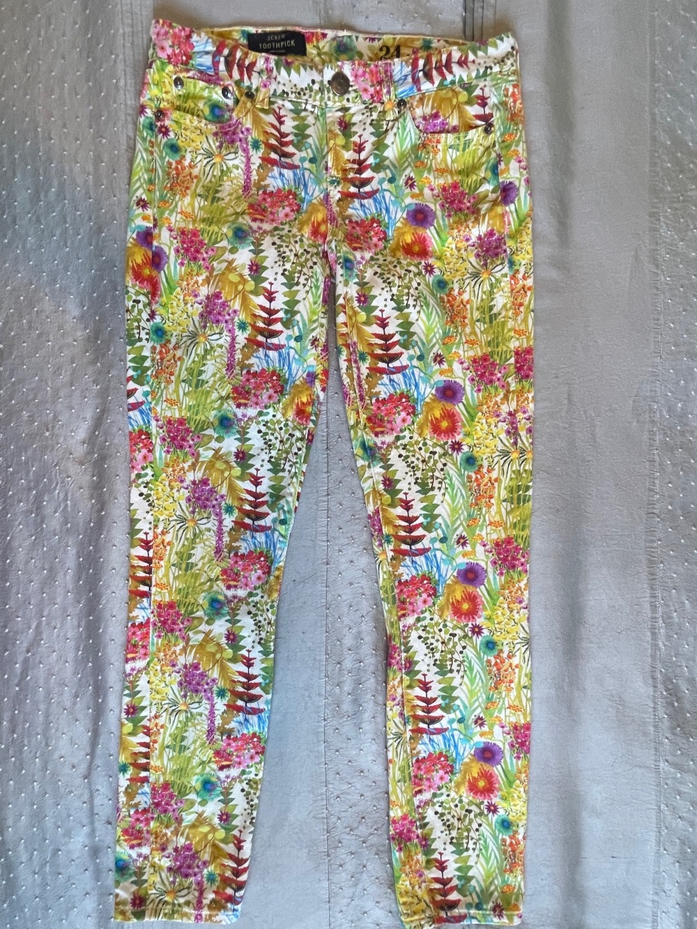 J. Crew Toothpick Tresco Liberty Art Fabric Floral Jeans size 24/XXS/00